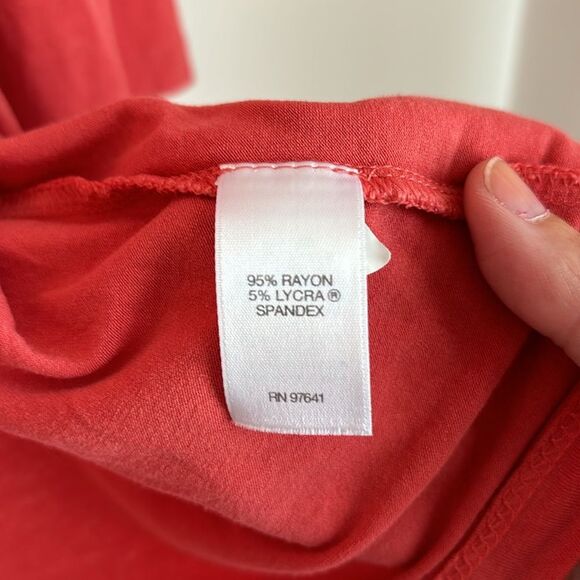 J. Jill Women Lightweight Open 3/4 layering top coral orange peach size small - Picture 4 of 6